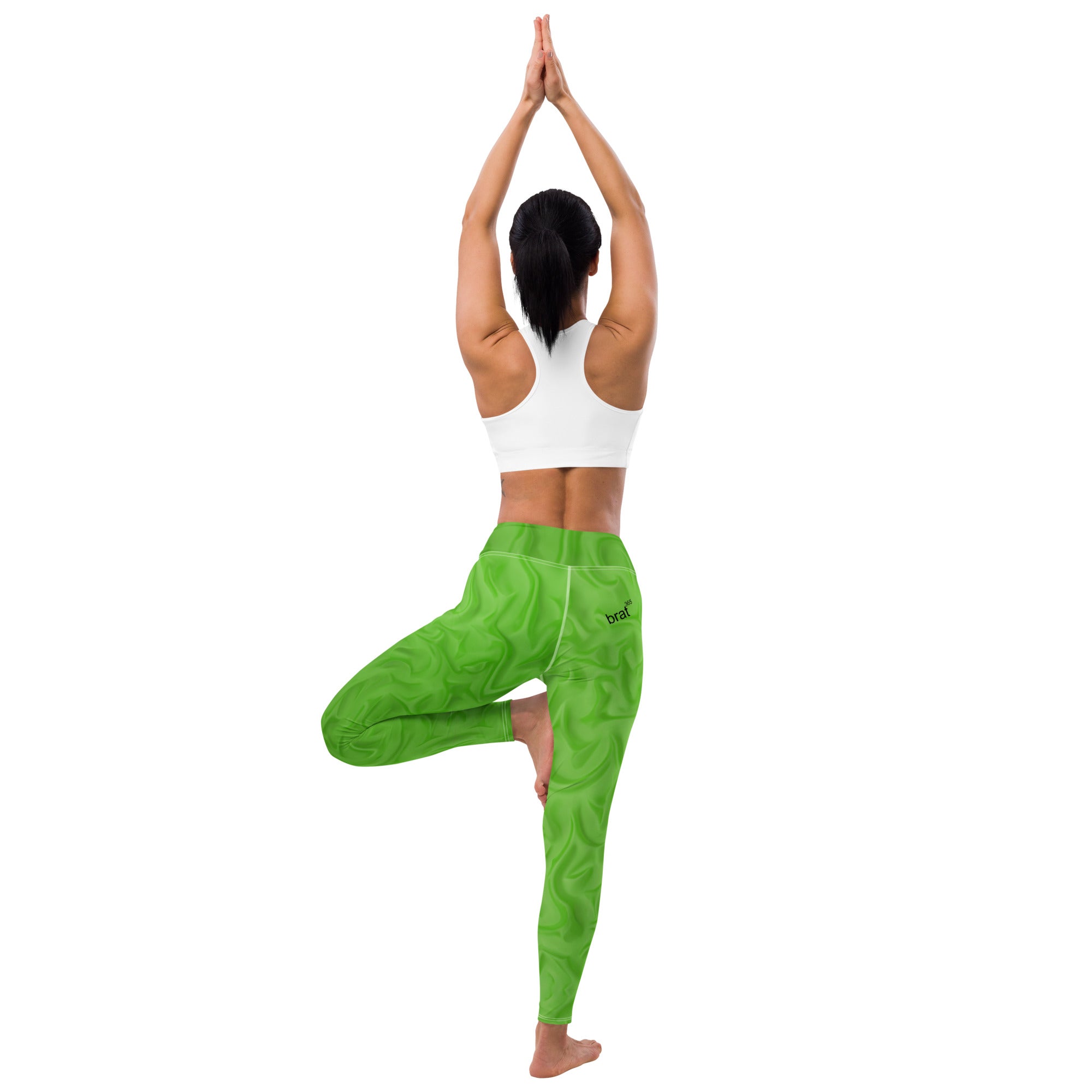 Lime Green Dance leggings. Gym or Workout High Waist Leggings. Yoga Pants. "Brat365" Streetwear by WickedYo.